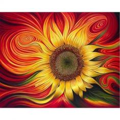 Paint by numbers Red Sunflower - without frame