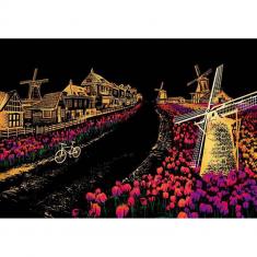 Scratch Painting Dutch windmill