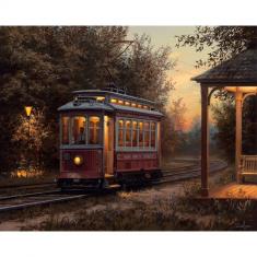 Paint by numbers Tramway Station - already stretched on a wooden frame