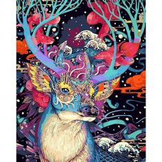 Pintura por números:Reno navideño moderno  - sin marco de madera