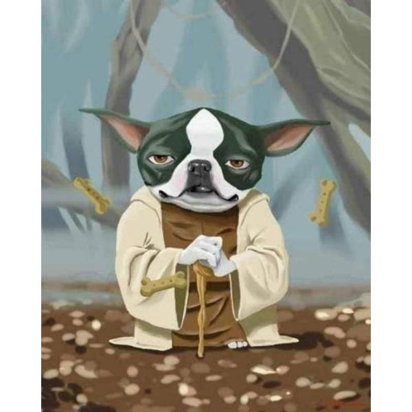 Peinture au numéro : Chien Maître de la Force  - sans châssis en bois - FiguredArt-PN1576