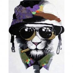 Pintura por números:Perro militar  - sin marco de madera