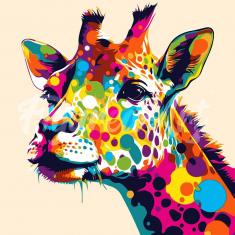 Mini Diamond Painting Abstrakte Pop Art Giraffe - auf Keilrahmen gespannt 