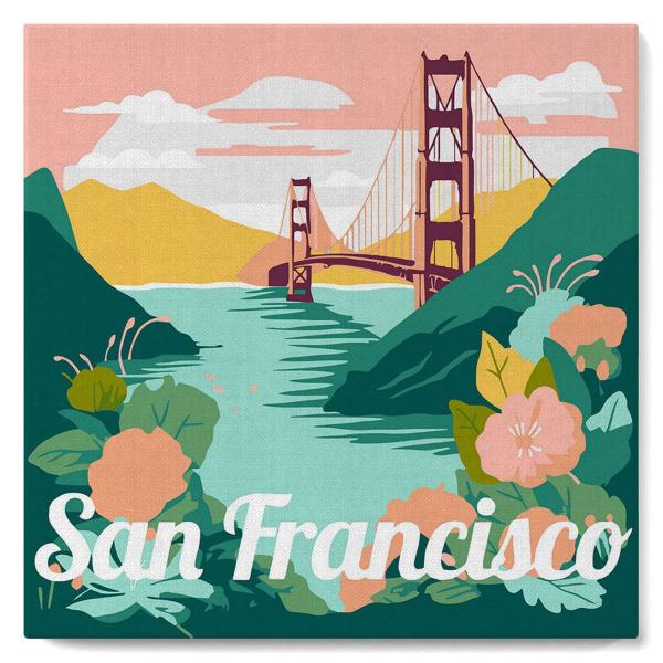 Mini peinture au numéro : San Francisco  - toile tendue sur chassis - FiguredArt-SFA134-Y