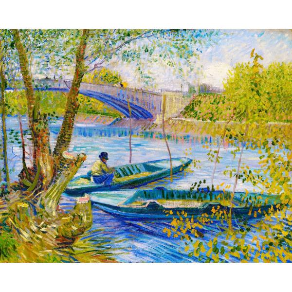Peinture au numéro : La pêche au Printemps, Pont de Clichy - Van Gogh - toile tendue sur châssis - FiguredArt-FA10119-Y