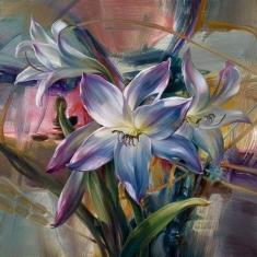 Peinture au numéro : Lys colorés  - sans châssis en bois