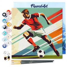 Mini Paint by numbers Sport Poster Football - already stretched on a wooden frame