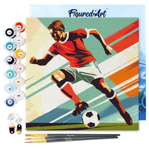 Mini peinture au numéro : Affiche sportive Football  - toile tendue sur chassis - FiguredArt-SFA259-Y