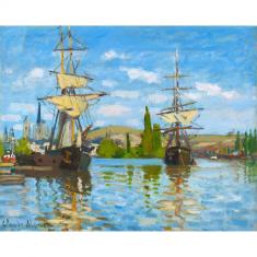 Paint by numbers Monet's Ships Riding on the Seine at Rouen - without frame