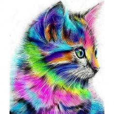 Diamond Painting Colorful Kitten - without frame