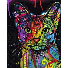 Paint by numbers Modern Fractal Cat - already stretched on a wooden frame