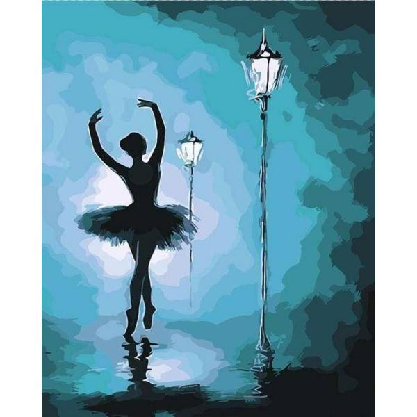 Peinture au numéro : Ballet sous les Réverbères  - sans châssis en bois - FiguredArt-PN657