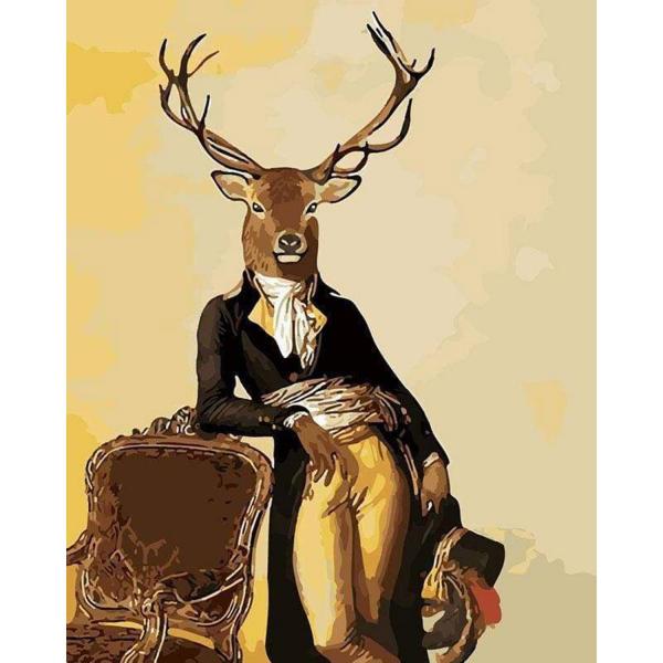 Peinture au numéro : Le Cerf Dandy  - sans châssis en bois - FiguredArt-PN239