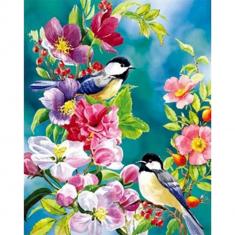 Paint by numbers Small Birds in Spring - without frame