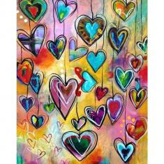 Diamond Painting Leinwand Herzen - ohne Keilrahmen