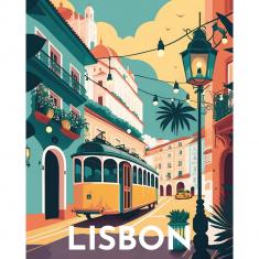Diamond painting : Cartel de Lisboa - sin marco de madera