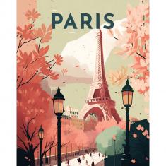 Broderie diamant : Affiche Poster Paris 2 - sans chassis en bois