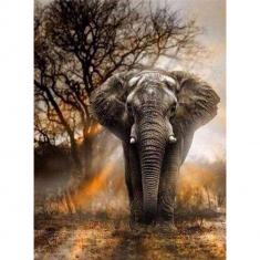 Diamond Painting Leinwand Elefant in der Savanne - ohne Keilrahmen