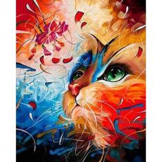 Paint by numbers Colored cat - without frame