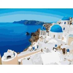 Paint by numbers Greece Seaview - without frame