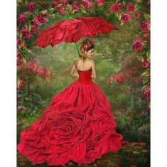 Diamond Painting Woman in red dress - without frame