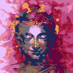 Mini Diamond Painting DP-SFA065-Y Painted Buddha 25x25 round diamond framed canvas - already stretch
