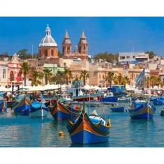 Paint by numbers Harbor in Malta - already stretched on a wooden frame