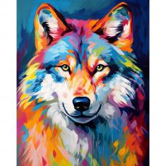 Diamond Painting Colourful Abstract Wolf - without frame