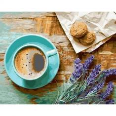 Peinture au numéro : Pause Café  - sans châssis en bois