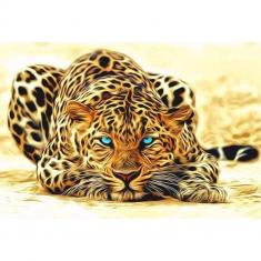 Paint by numbers Panther with Blue eyes - without frame