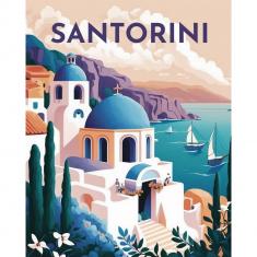 Diamond Painting Travel Poster Santorini - without frame