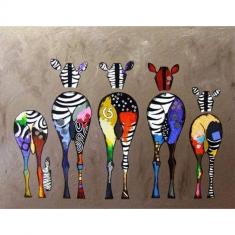 Paint by numbers Zebras Back - already stretched on a wooden frame