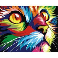 Paint by numbers Feline Pop Art - already stretched on a wooden frame