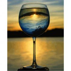 Paint by numbers Wine Glass and Nice View - without frame