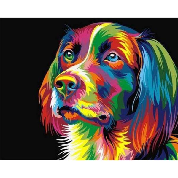 Peinture au numéro : Chien Pop Art  - sans châssis en bois - FiguredArt-PN167