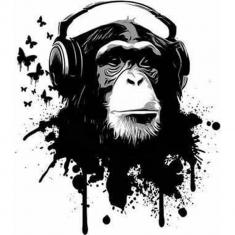 Paint by numbers Gorilla With Headphones - without frame
