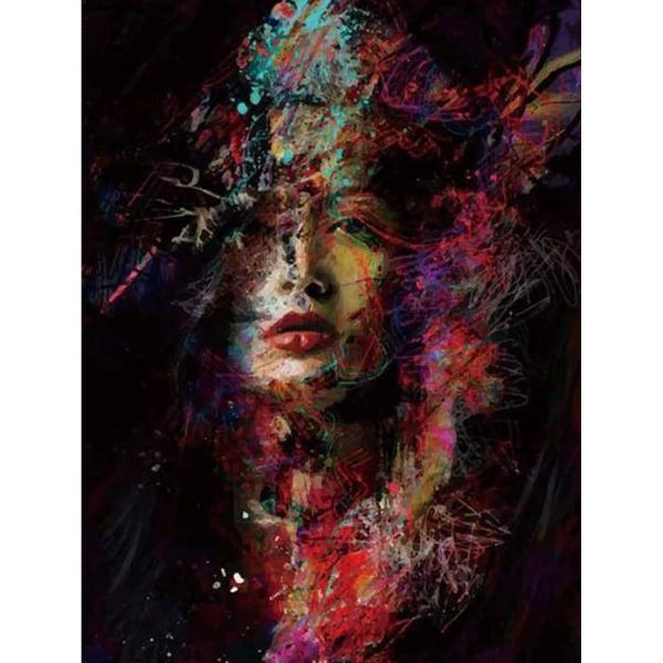 Pintura por números:Mujer pintada  - sin marco de madera - FiguredArt-PN1401