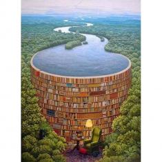 Diamond Painting River and Library - without frame