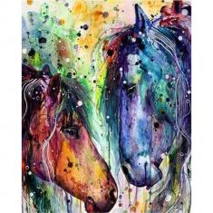 Paint by numbers Two horses Colors - without frame