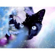 Diamond Painting Cat and Flower - without frame