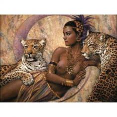 Paint by numbers Goddess and Leopards - without frame