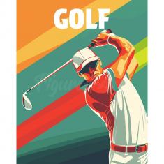 Paint by numbers Sport Poster Golf - already stretched on a wooden frame