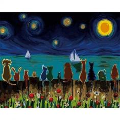 Paint by numbers Starry Night with Animals - without frame