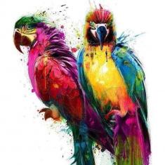 Diamond Painting Parrots in painting - without frame