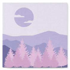 Mini Paint by numbers Purple Pine Trees in the Hills - already stretched on a wooden frame