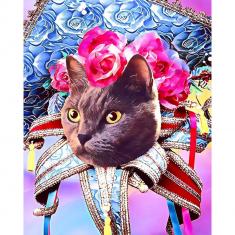 Paint by numbers Mardi Gras Cat - without frame