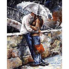 Paint by numbers Couple in the rain - without frame
