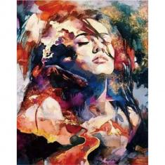 Peinture au numéro : Femme aquarelle  - sans châssis en bois