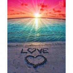 Diamond Painting Love on the sand - without frame