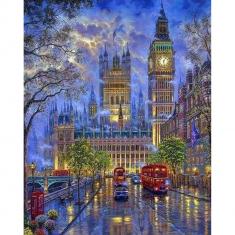 Peinture au numéro : Londres dans la Pénombre  - sans châssis en bois
